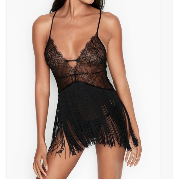 New W/Tags Victorias Secret lace fringe lingerie slip - Picture 1 of 2